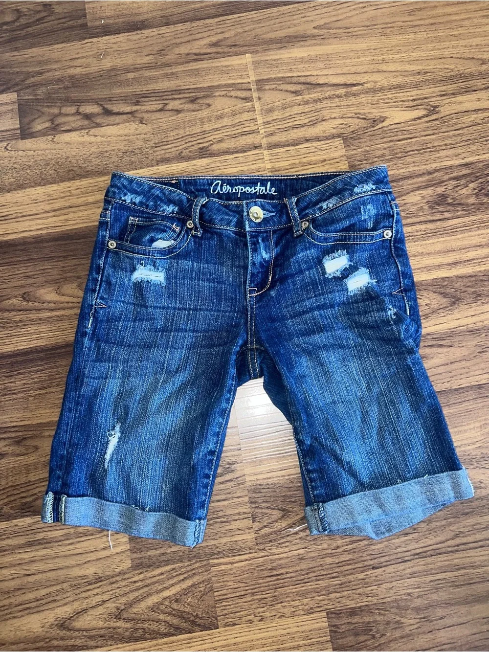 Aeropostale Bermuda Denim Shorts Women’s Size 0 Blue Jean Long Shorts